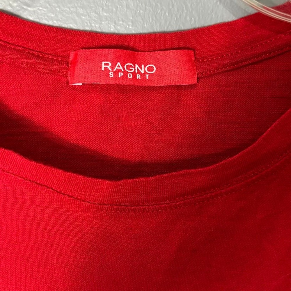 Ragno Sport Mens Red Bicycles Sales & Repair Pocket T-Shirt Slub Knit Large - Picture 4 of 6